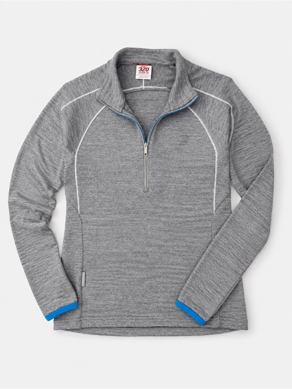Icebreaker Gray Merino Sport 320 Women's Top Zip Pullover